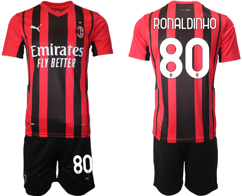 Men 2021-2022 Club AC Milan home red #80 Soccer Jersey